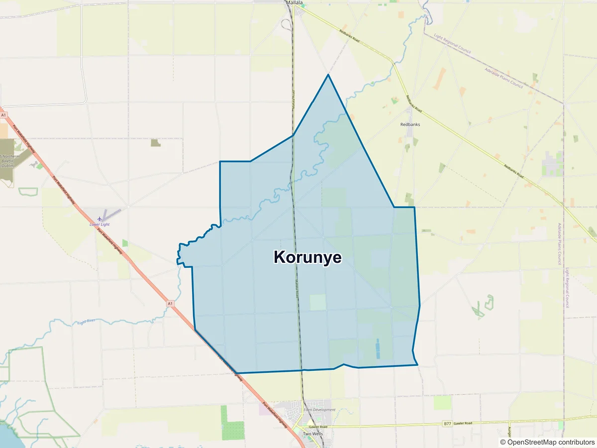 Map of Korunye, SA, Australia