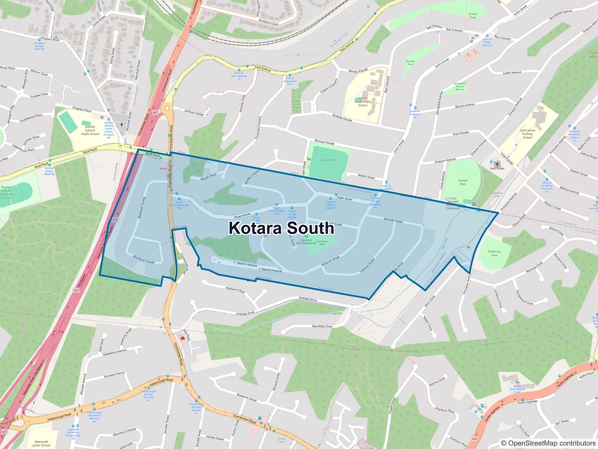 Map of Kotara South, NSW, Australia