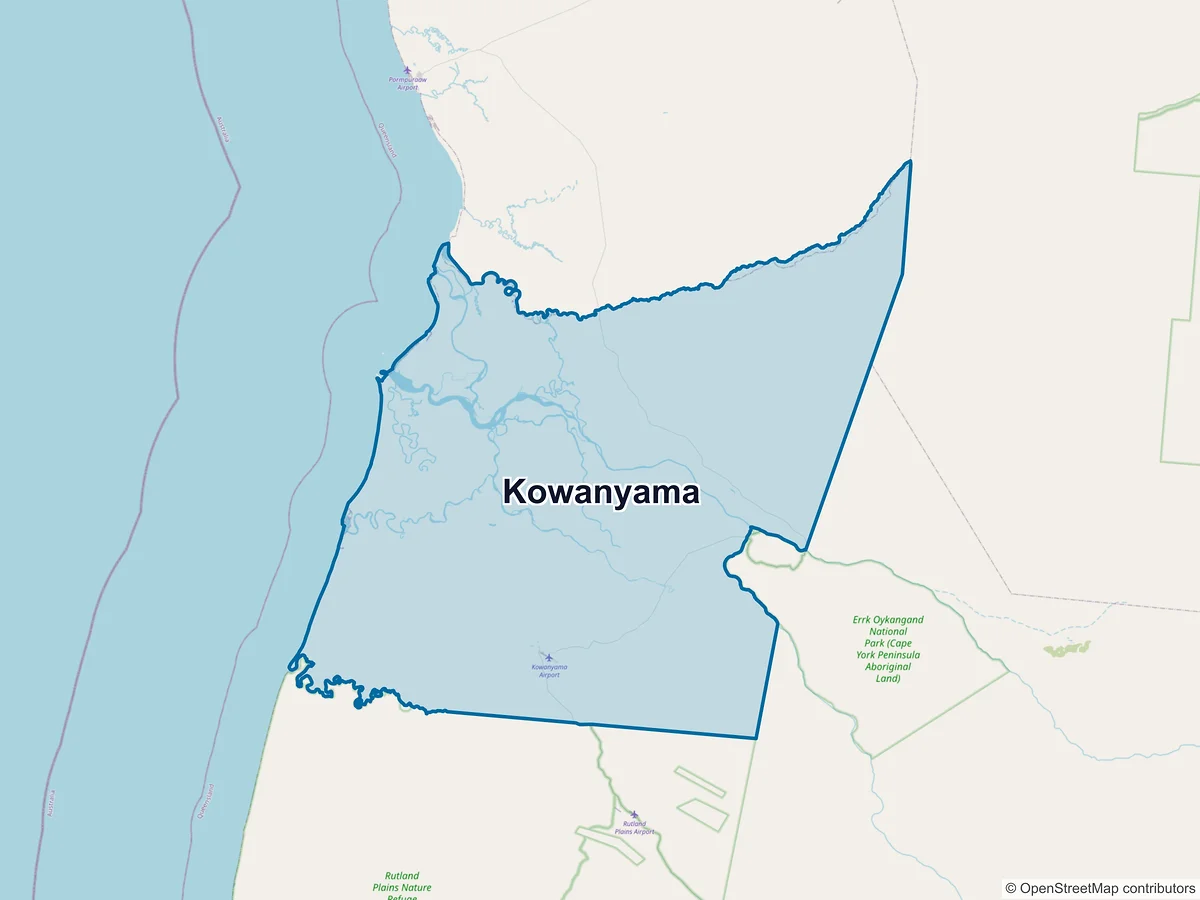 Map of Kowanyama, QLD, Australia