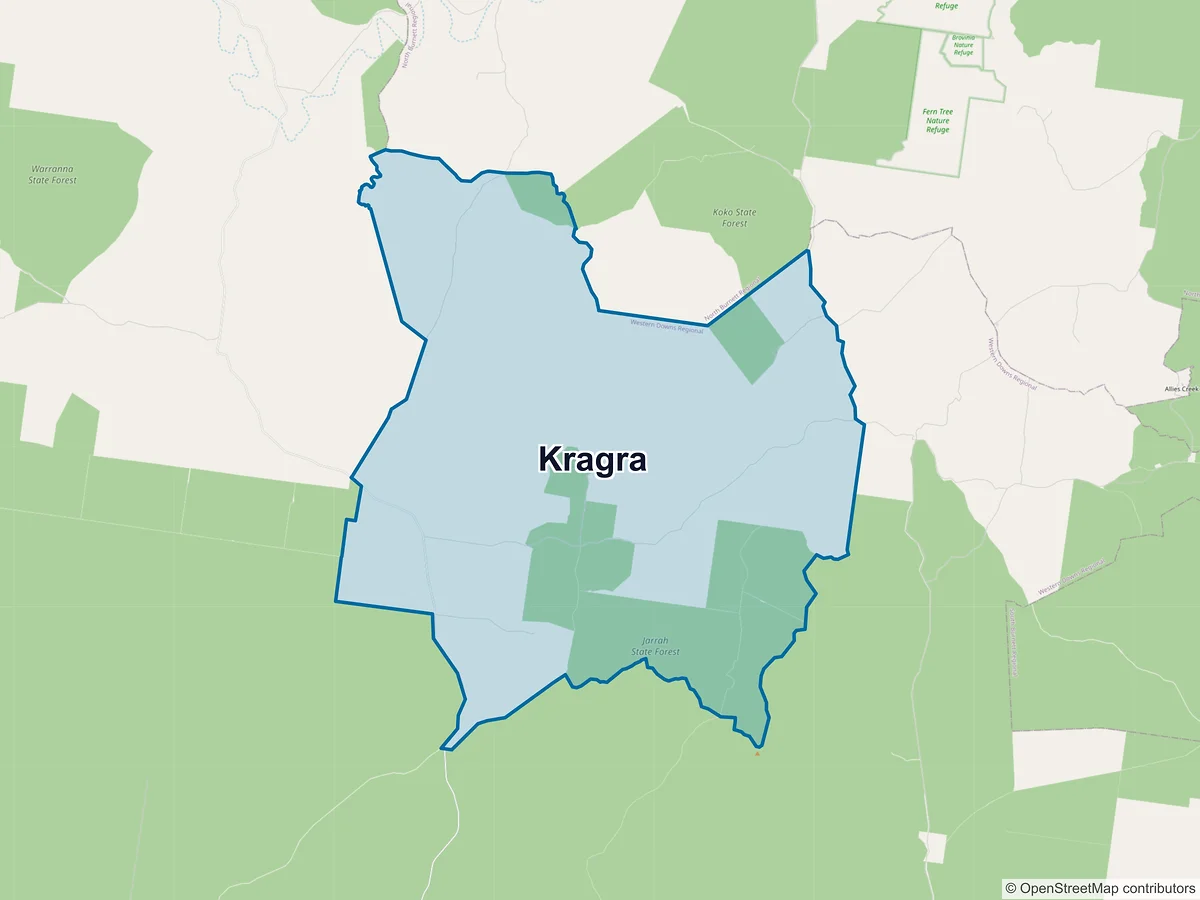 Map of Kragra, QLD, Australia
