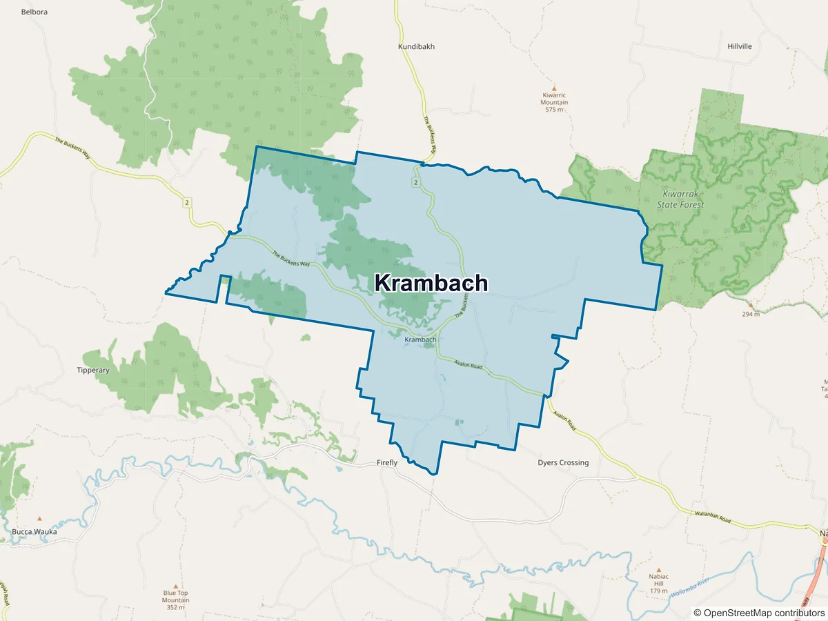 Map of Krambach, NSW, Australia