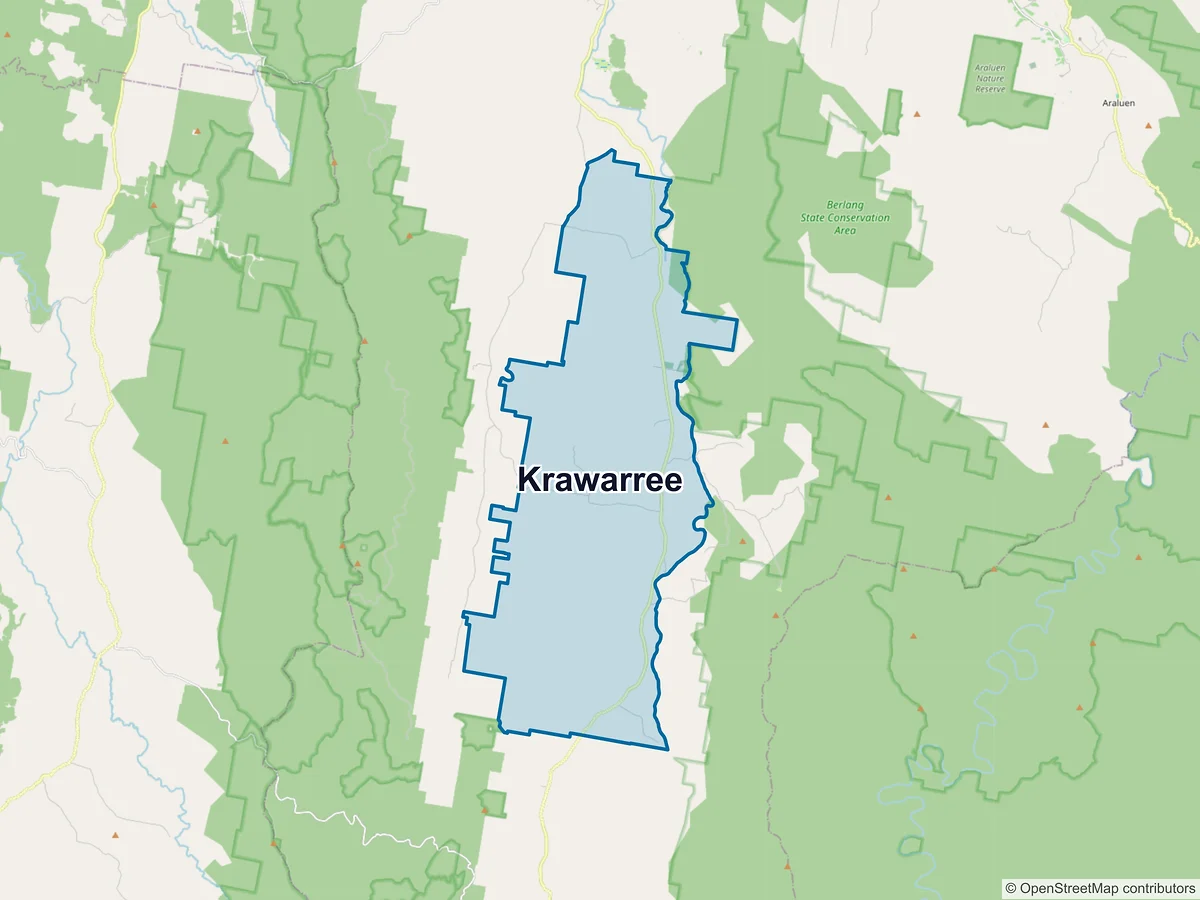 Map of Krawarree, NSW, Australia
