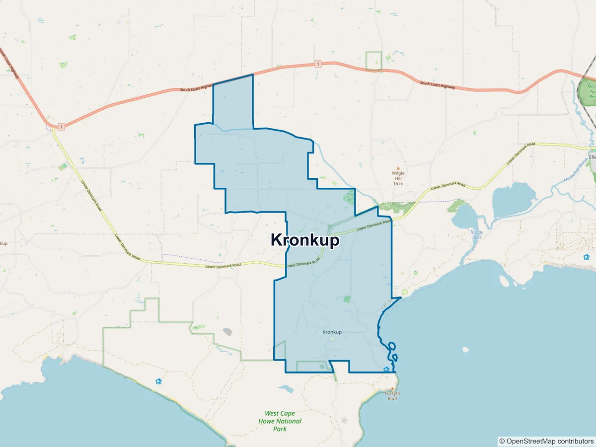 Map of Kronkup, WA, Australia