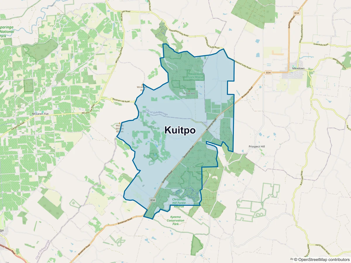 Map of Kuitpo, SA, Australia