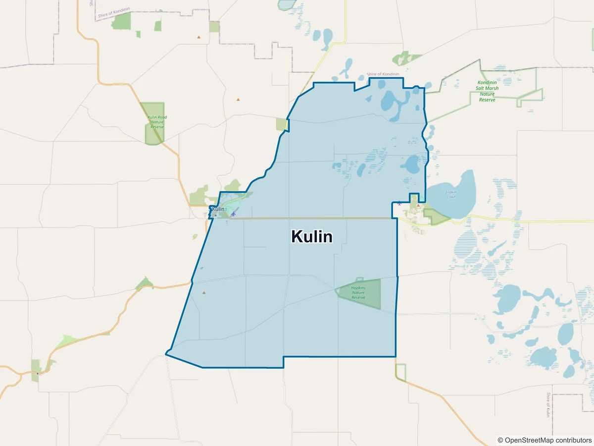 Map of Kulin, WA, Australia