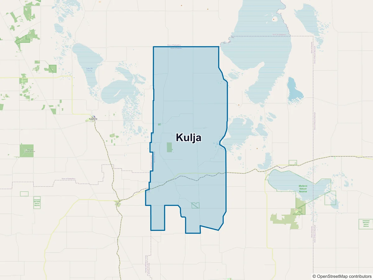 Map of Kulja, WA, Australia