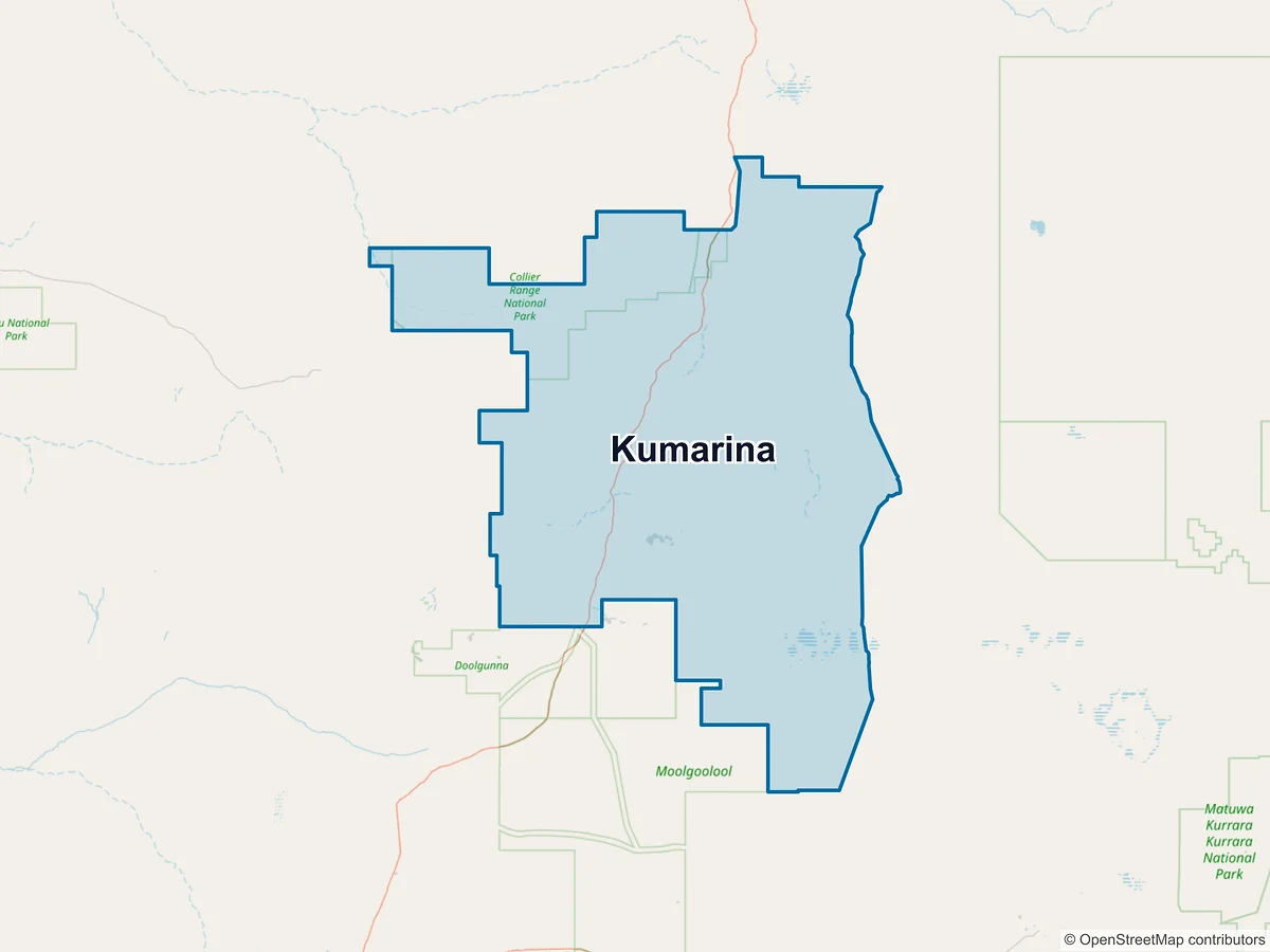 Map of Kumarina, WA, Australia