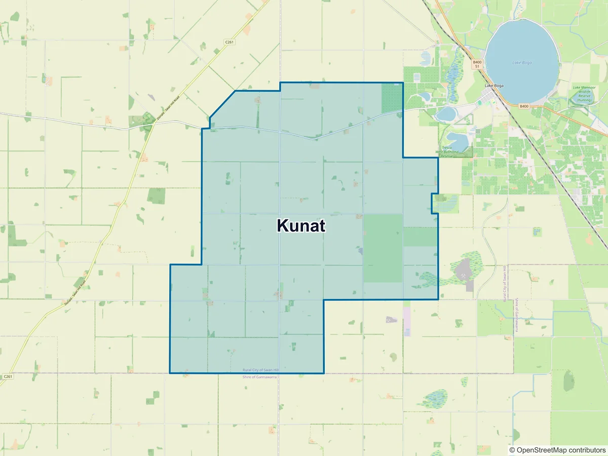 Map of Kunat, VIC, Australia