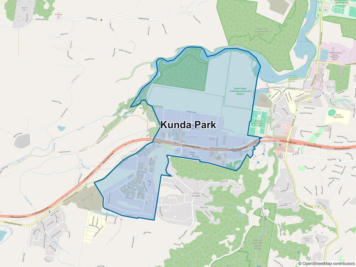 Map of Kunda Park, QLD, Australia