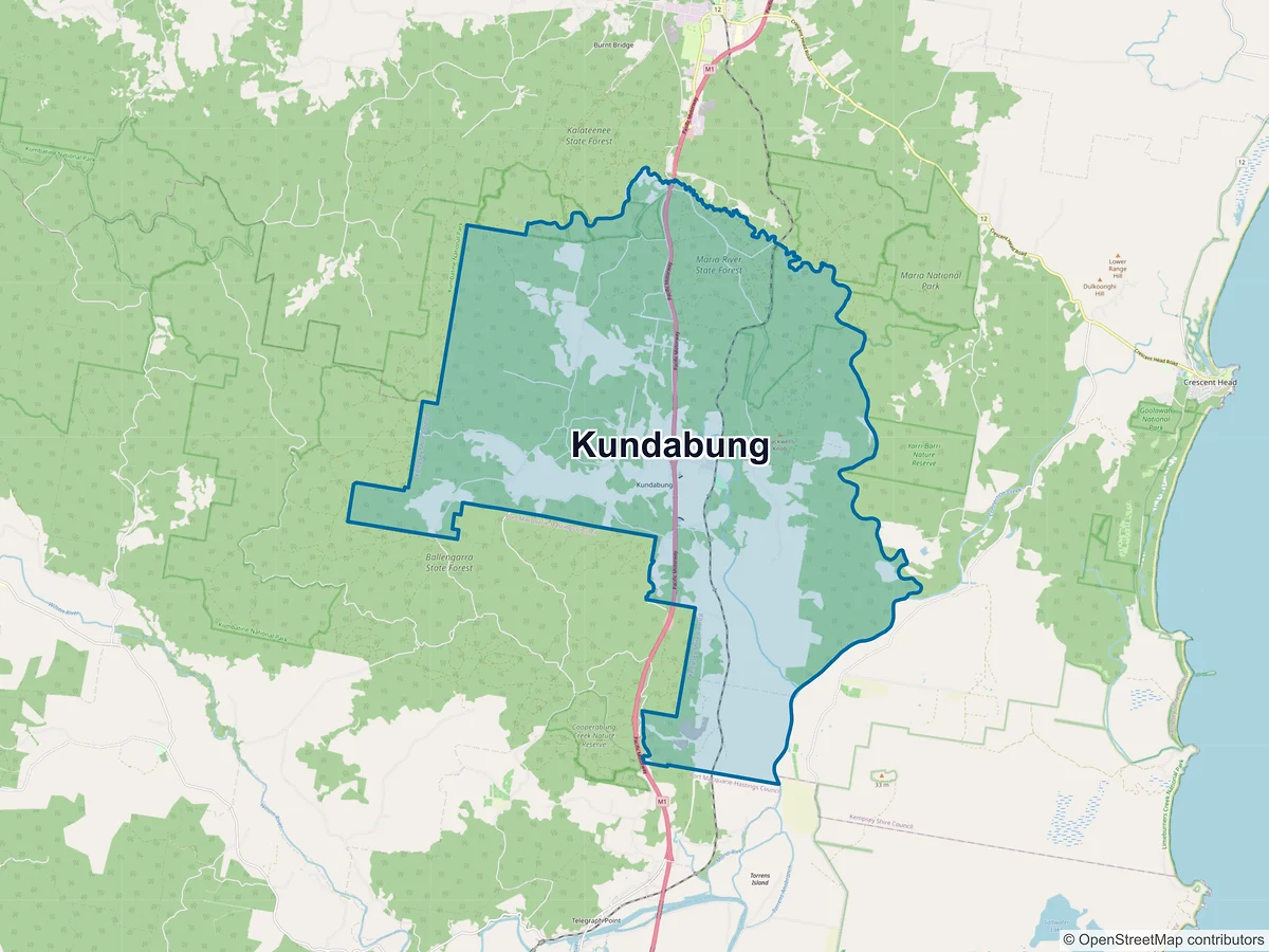 Map of Kundabung, NSW, Australia