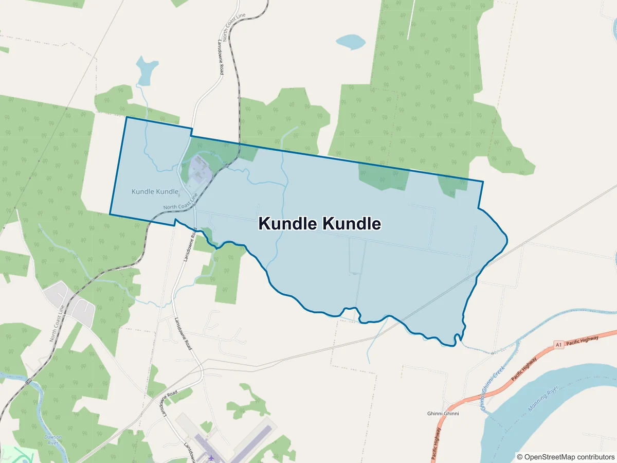 Map of Kundle Kundle, NSW, Australia