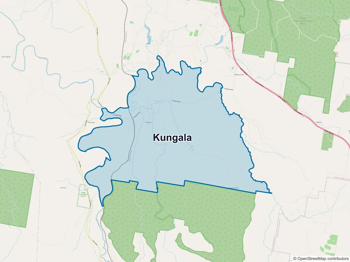 Map of Kungala, NSW, Australia