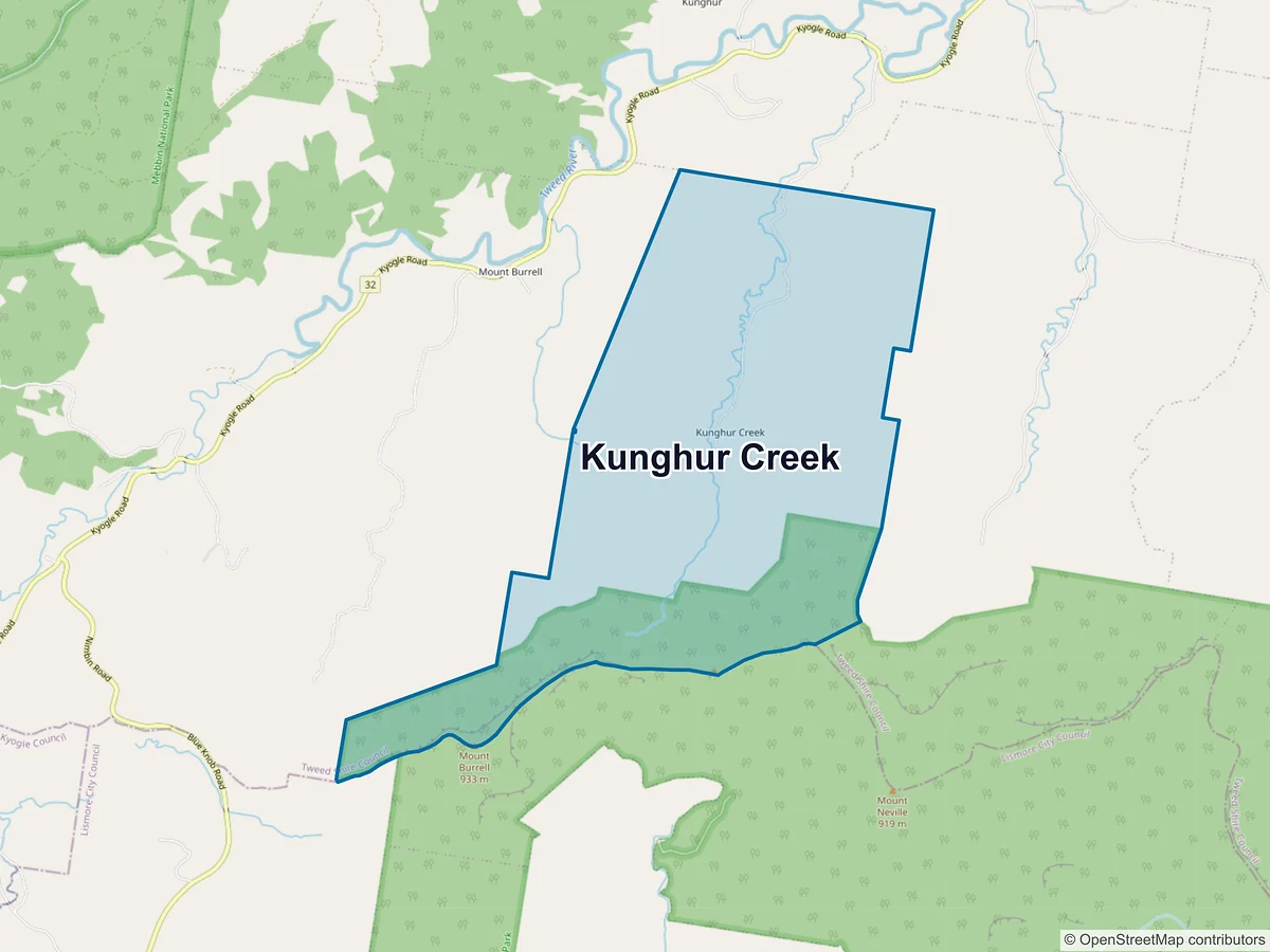 Map of Kunghur Creek, NSW, Australia