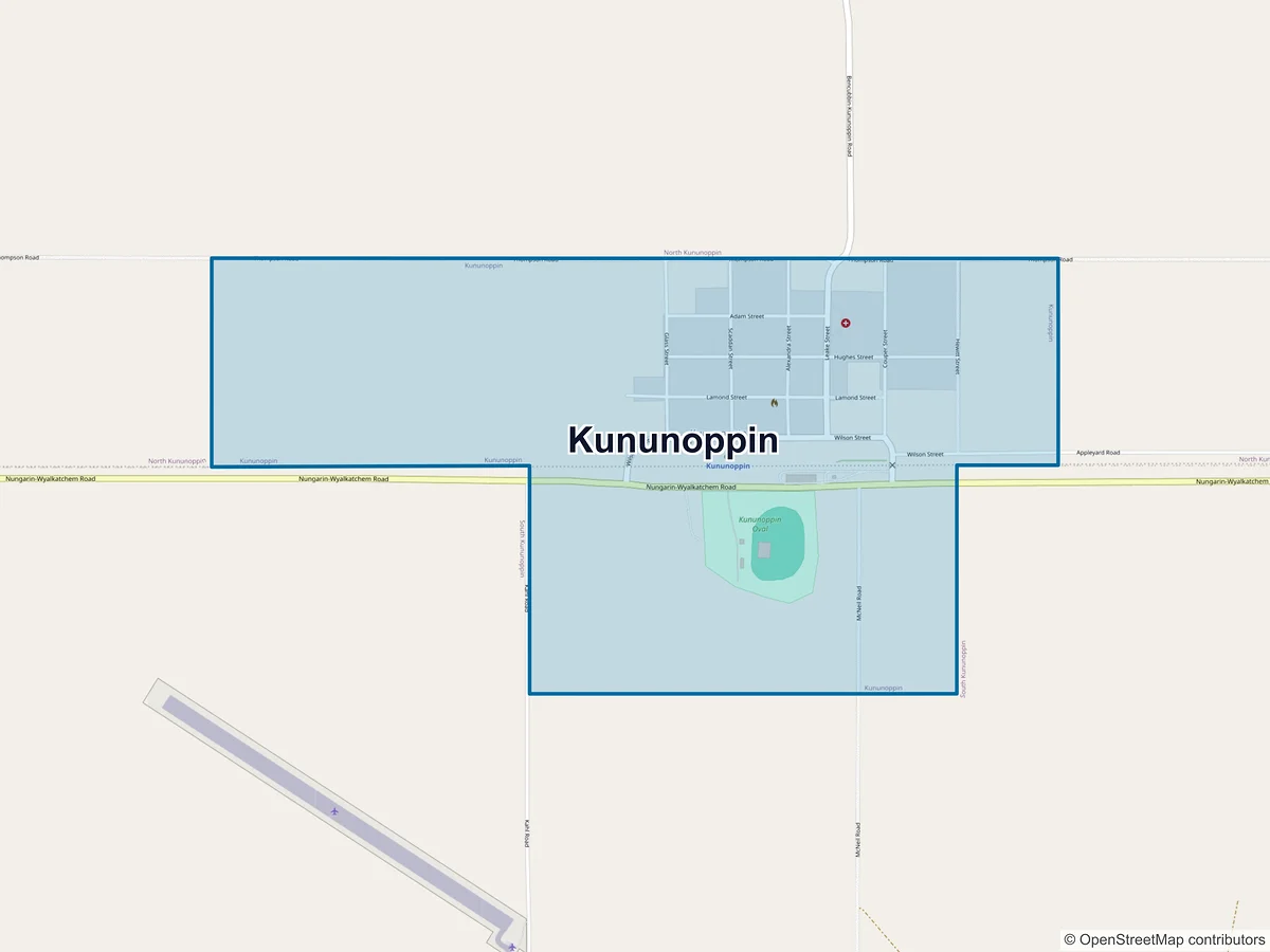 Map of Kununoppin, WA, Australia