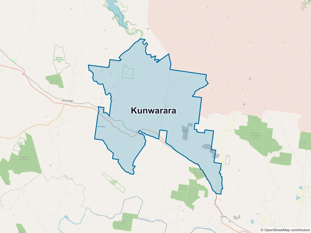 Map of Kunwarara, QLD, Australia