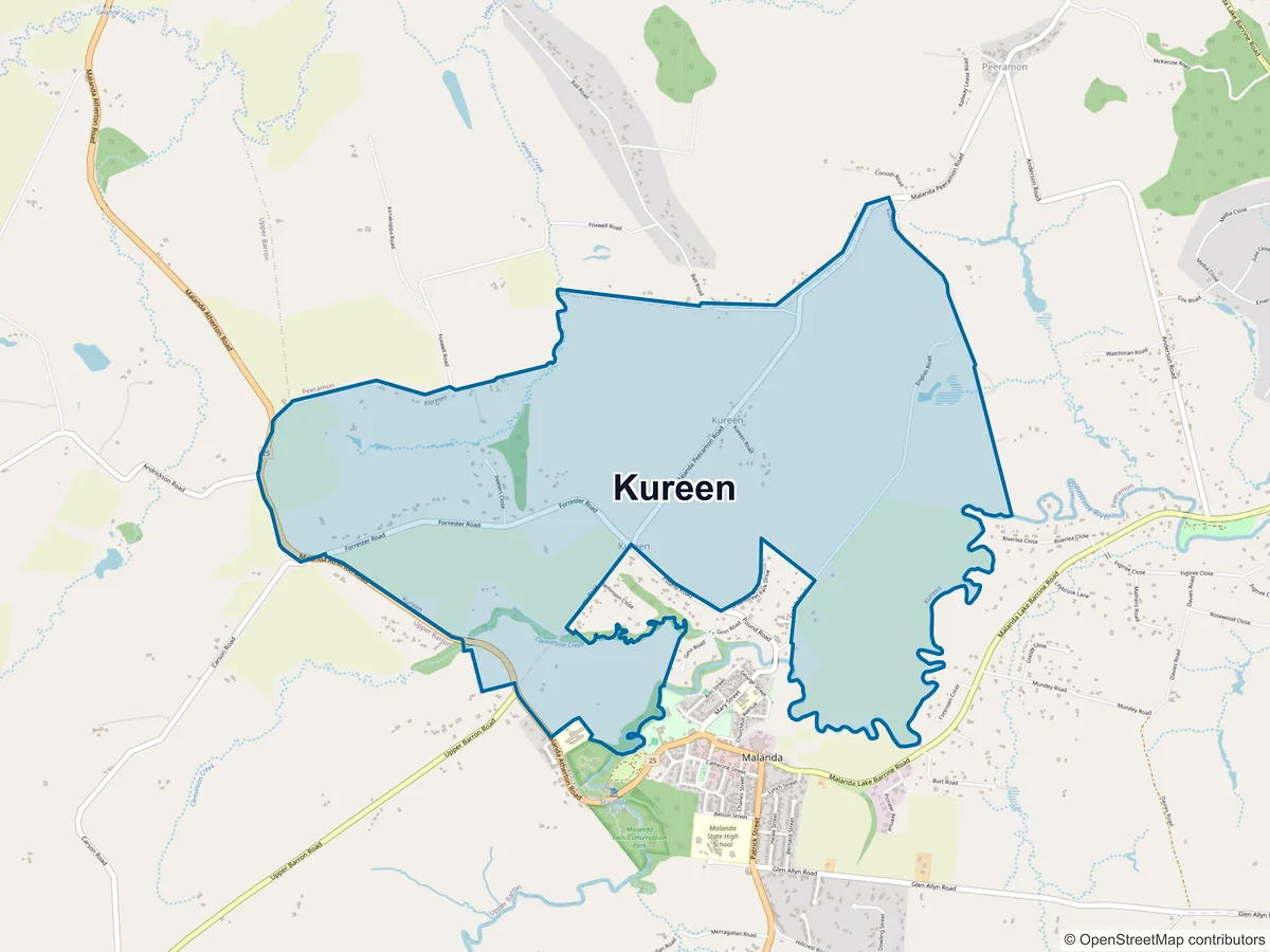 Map of Kureen, QLD, Australia