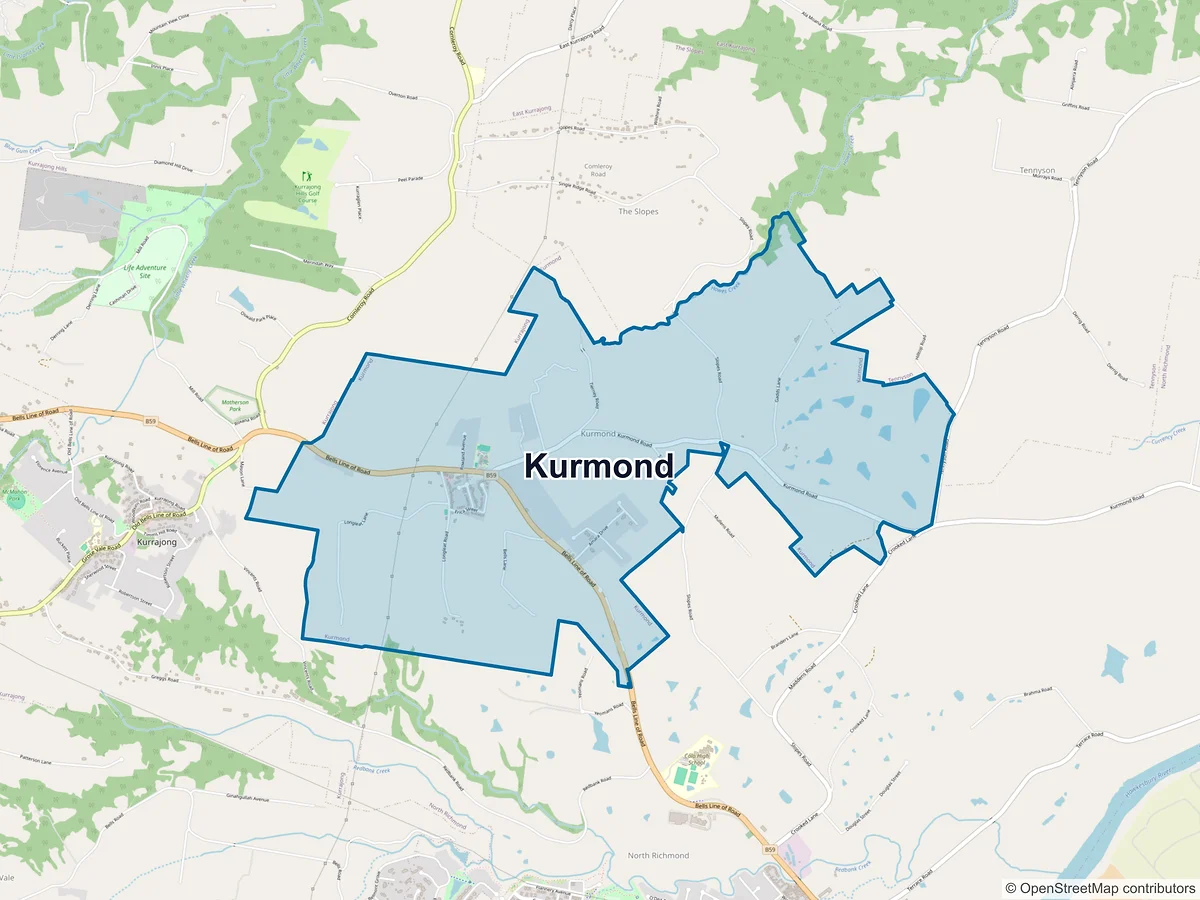 Map of Kurmond, NSW, Australia
