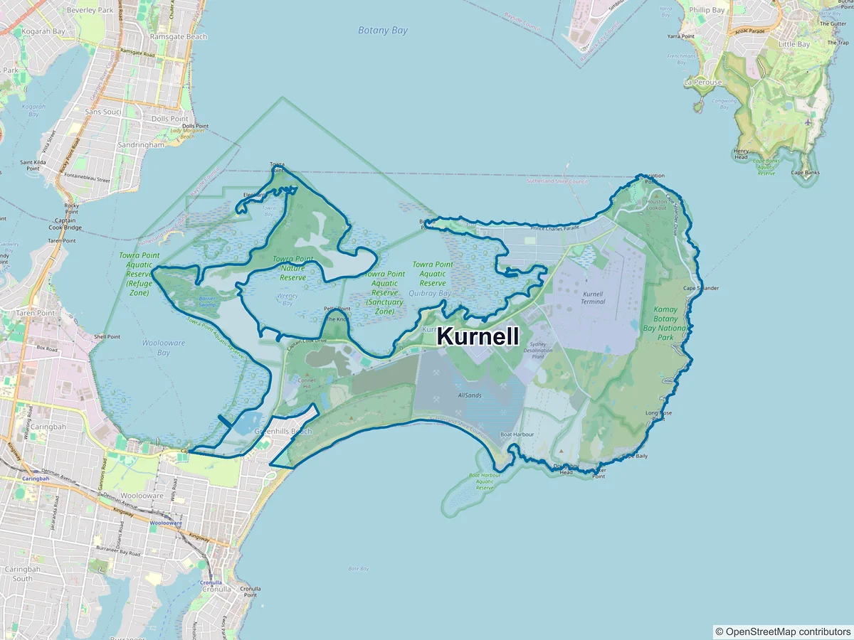 Map of Kurnell, NSW, Australia