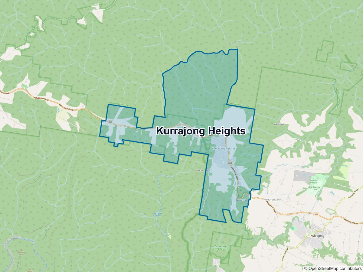 Map of Kurrajong Heights, NSW, Australia