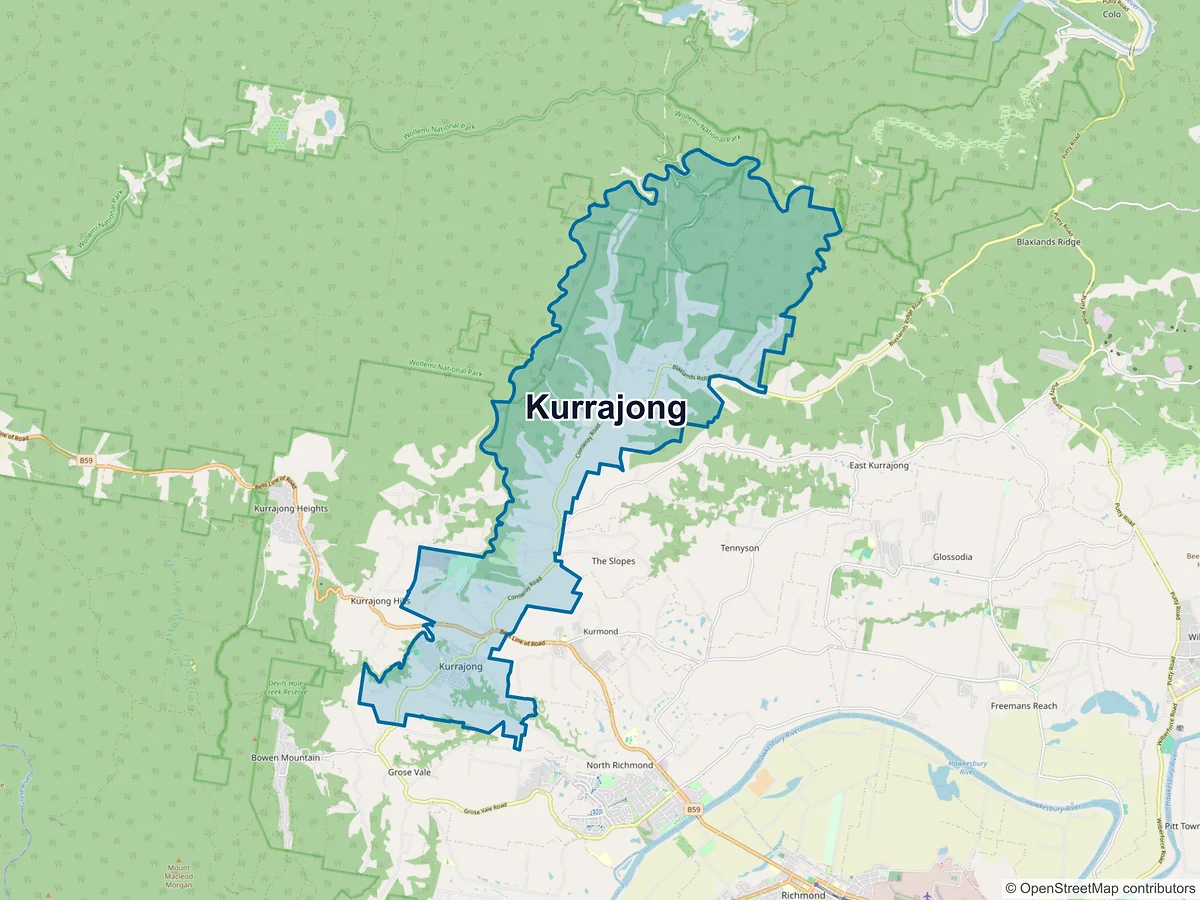 Map of Kurrajong, NSW, Australia