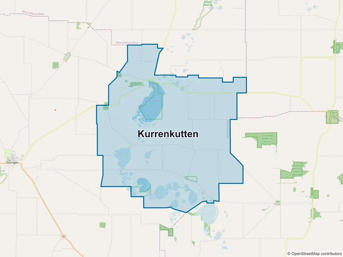 Map of Kurrenkutten, WA, Australia