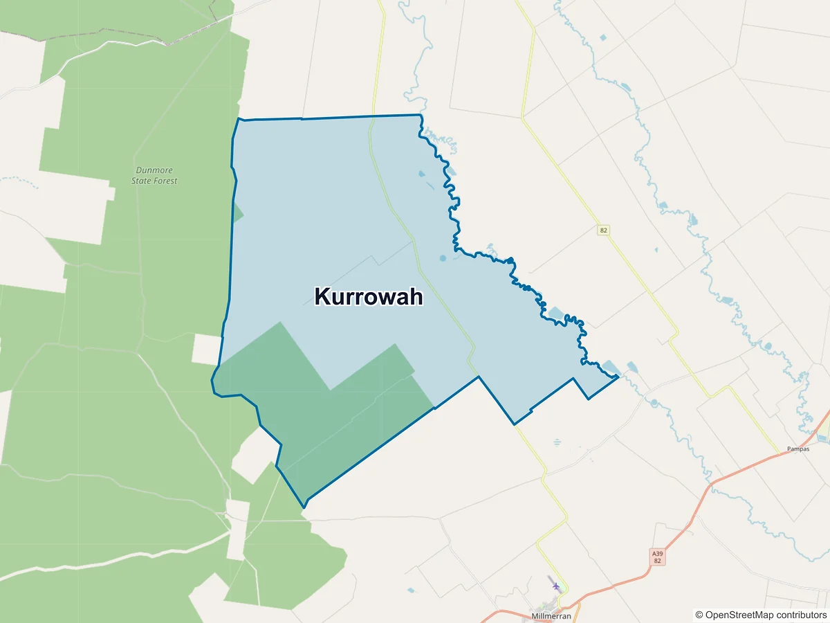 Map of Kurrowah, QLD, Australia