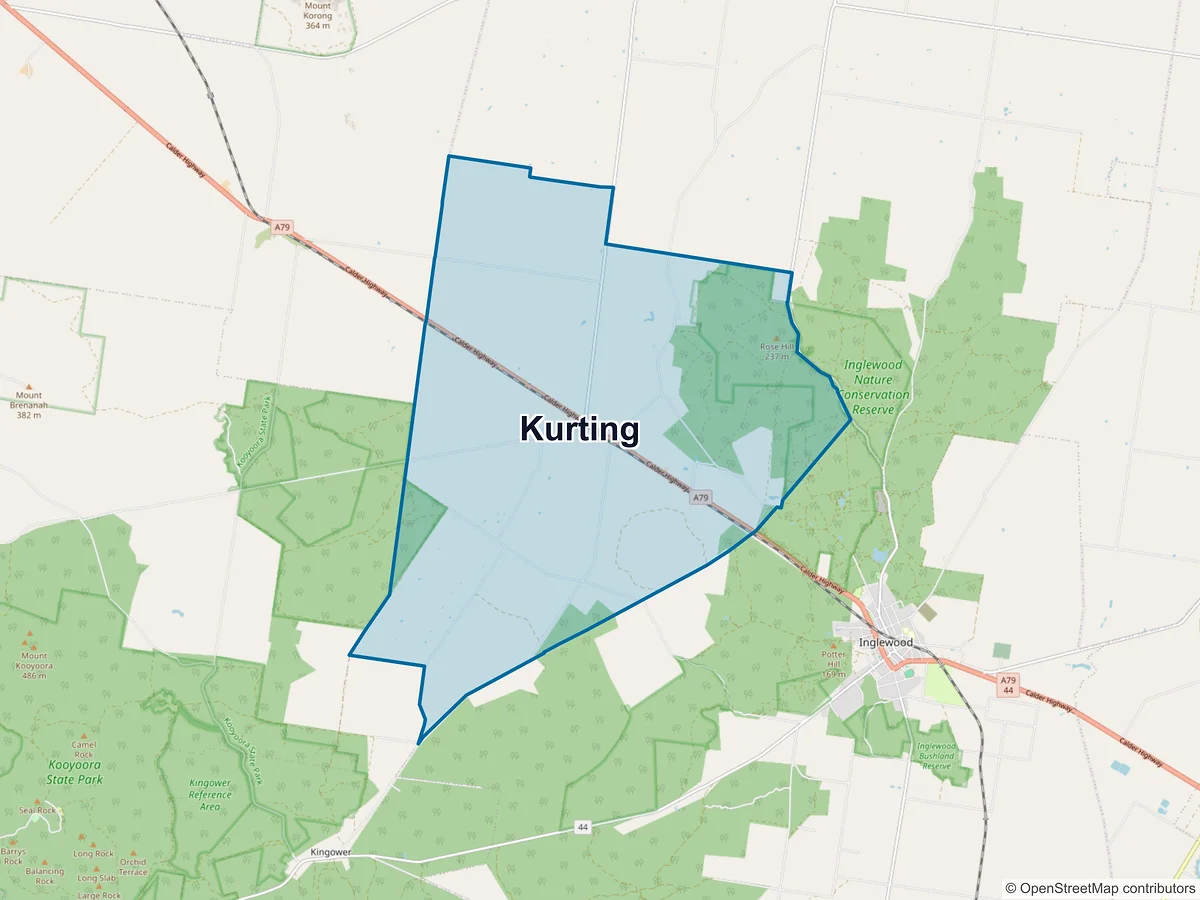 Map of Kurting, VIC, Australia