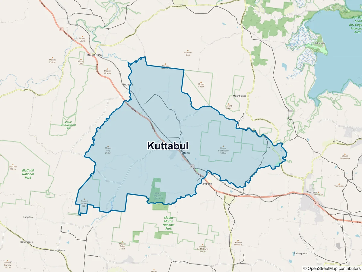 Map of Kuttabul, QLD, Australia