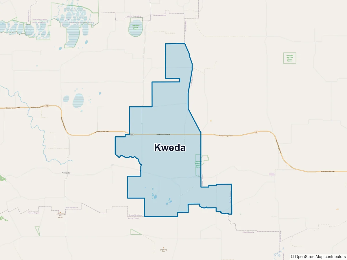 Map of Kweda, WA, Australia