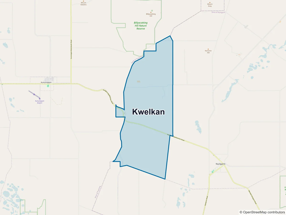 Map of Kwelkan, WA, Australia