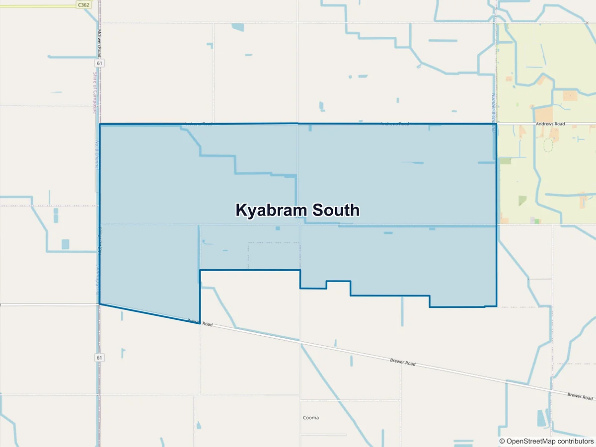Map of Kyabram South, VIC, Australia
