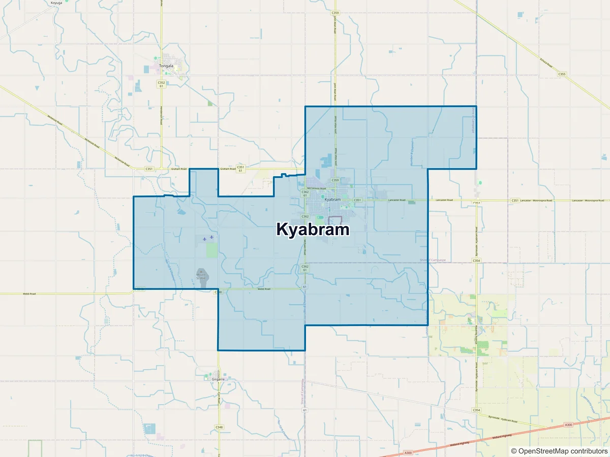 Map of Kyabram, VIC, Australia