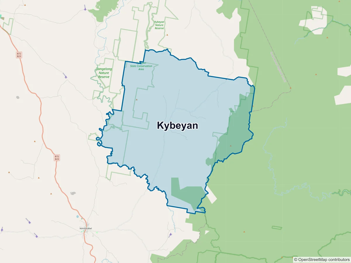 Map of Kybeyan, NSW, Australia