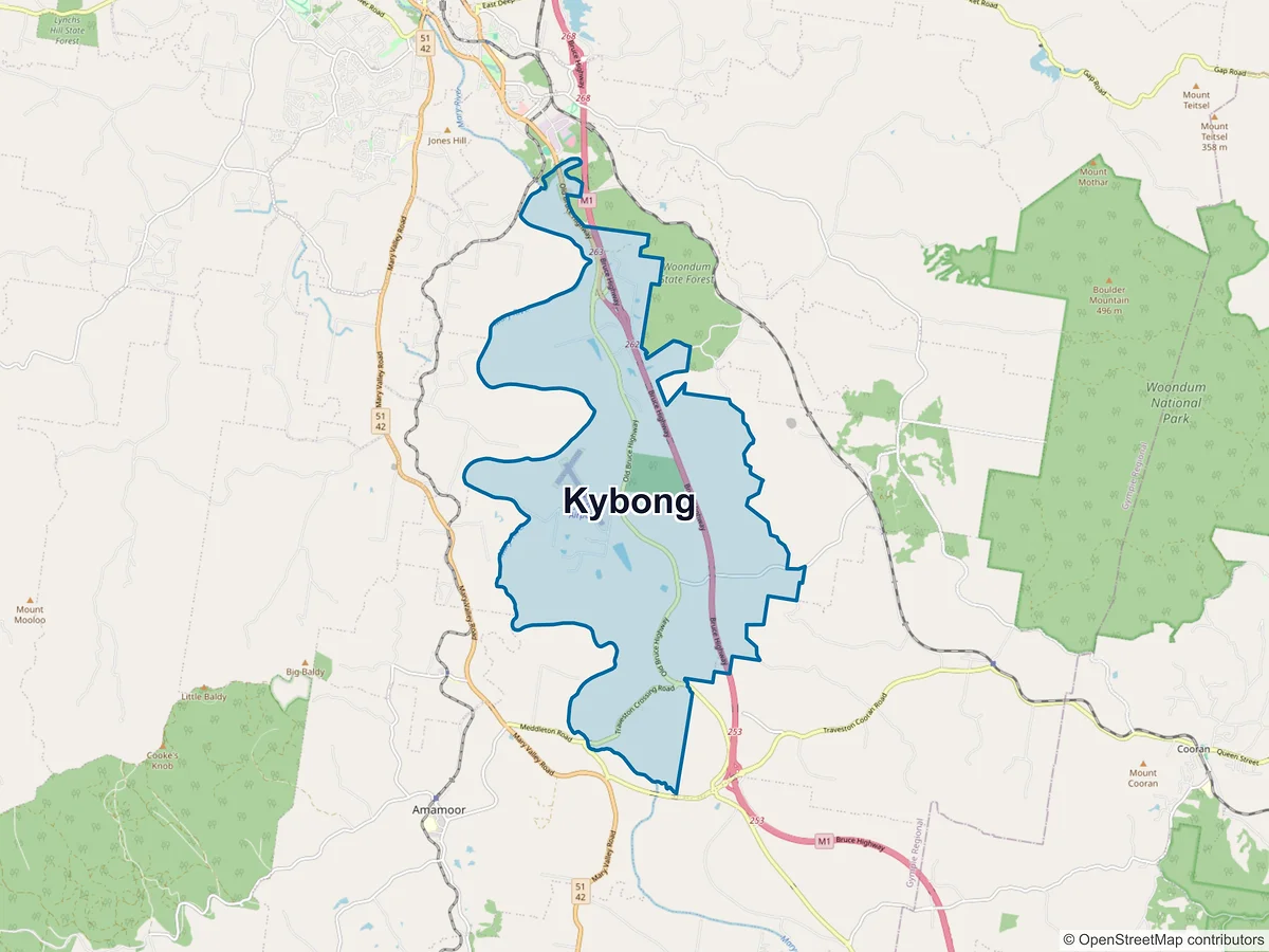 Map of Kybong, QLD, Australia