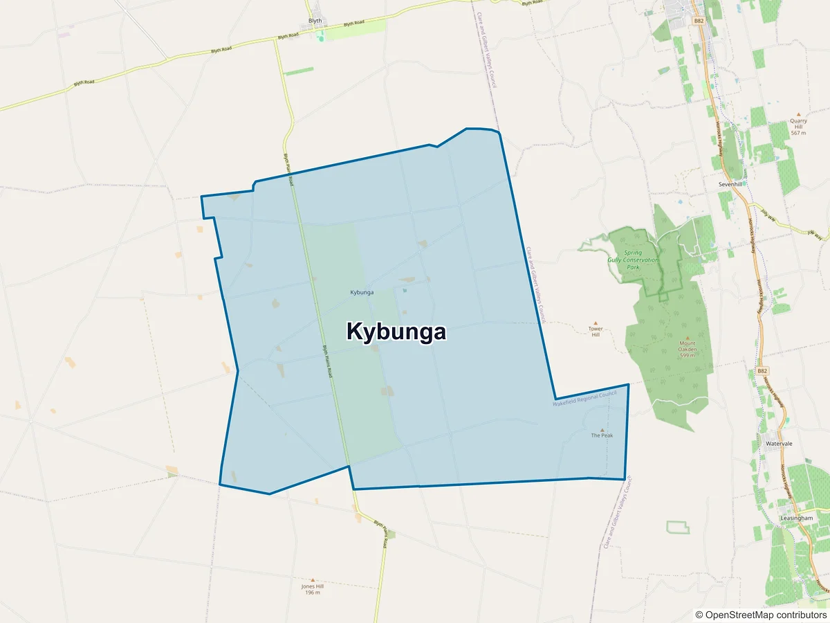 Map of Kybunga, SA, Australia