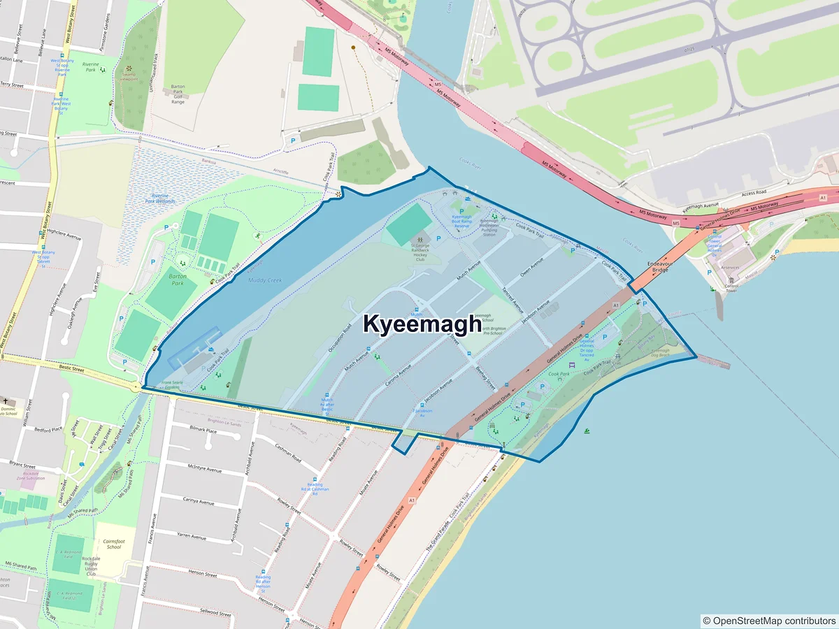 Map of Kyeemagh, NSW, Australia