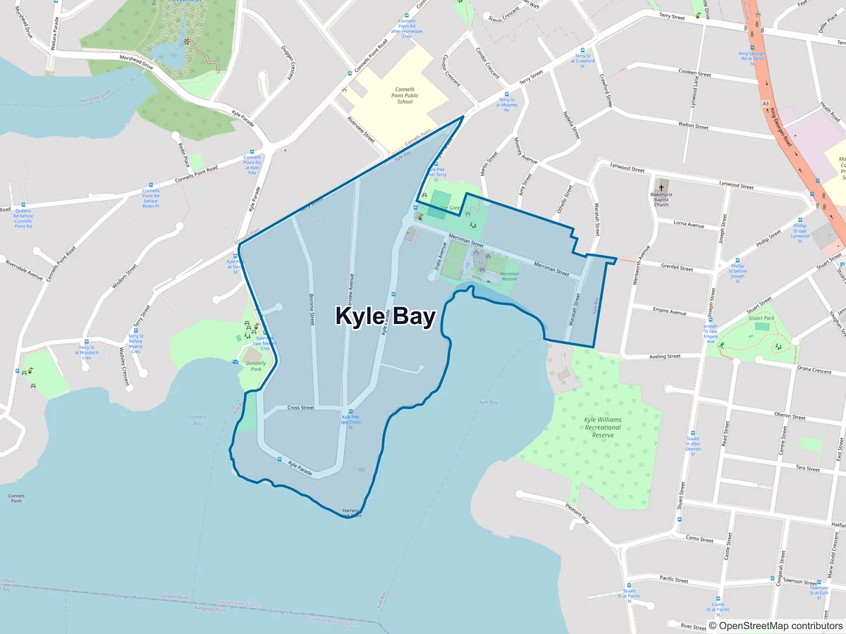 Map of Kyle Bay, NSW, Australia