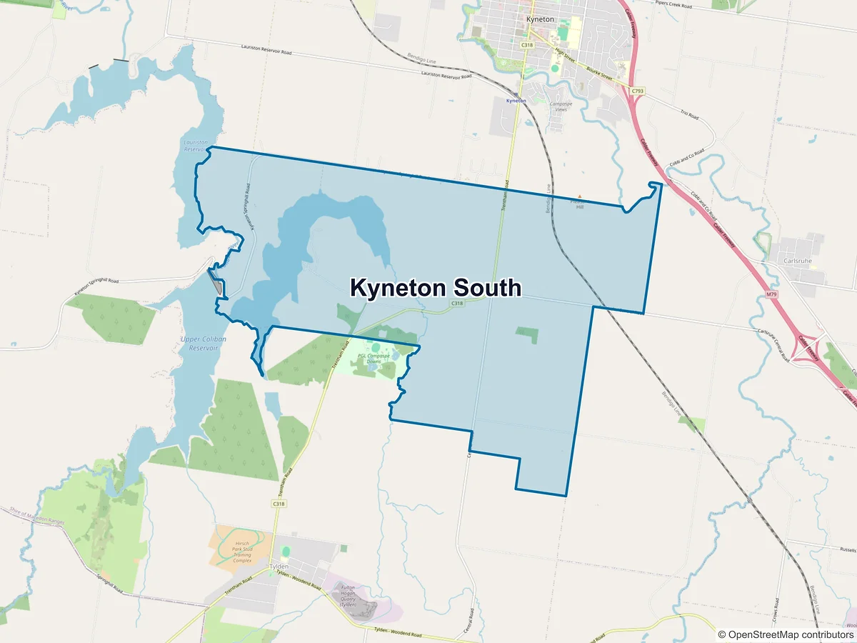 Map of Kyneton South, VIC, Australia