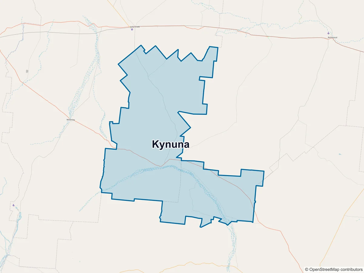 Map of Kynuna, QLD, Australia