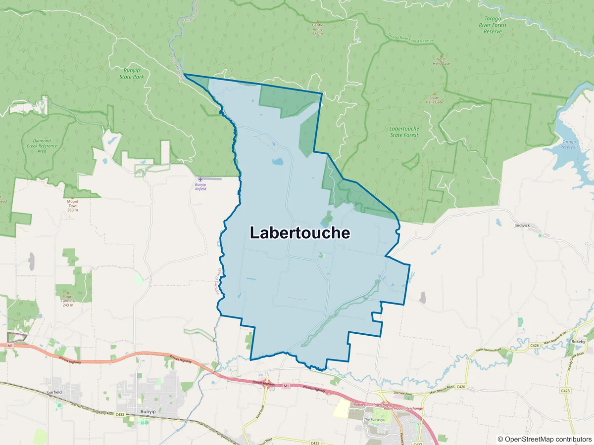 Map of Labertouche, VIC, Australia