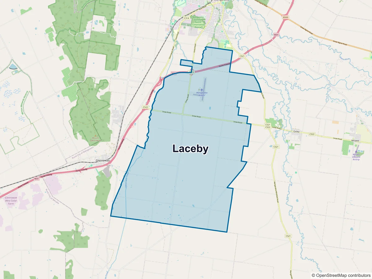 Map of Laceby, VIC, Australia
