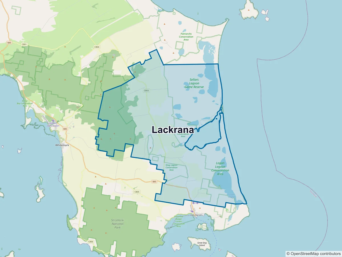Map of Lackrana, TAS, Australia