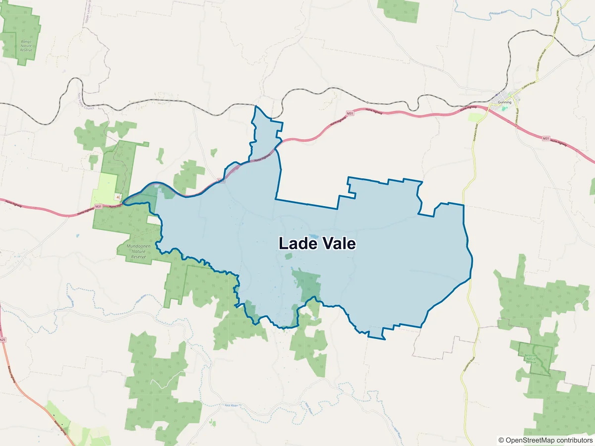 Map of Lade Vale, NSW, Australia