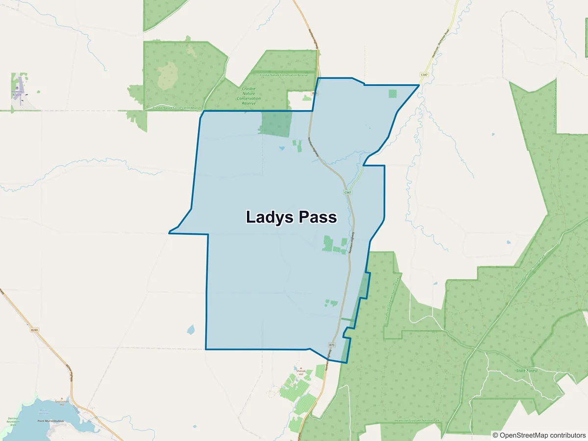 Map of Ladys Pass, VIC, Australia