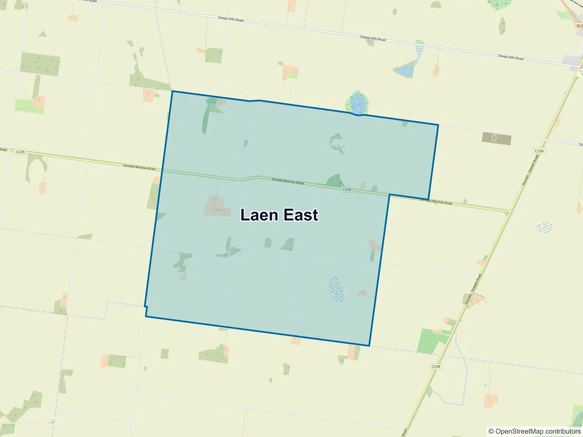 Map of Laen East, VIC, Australia