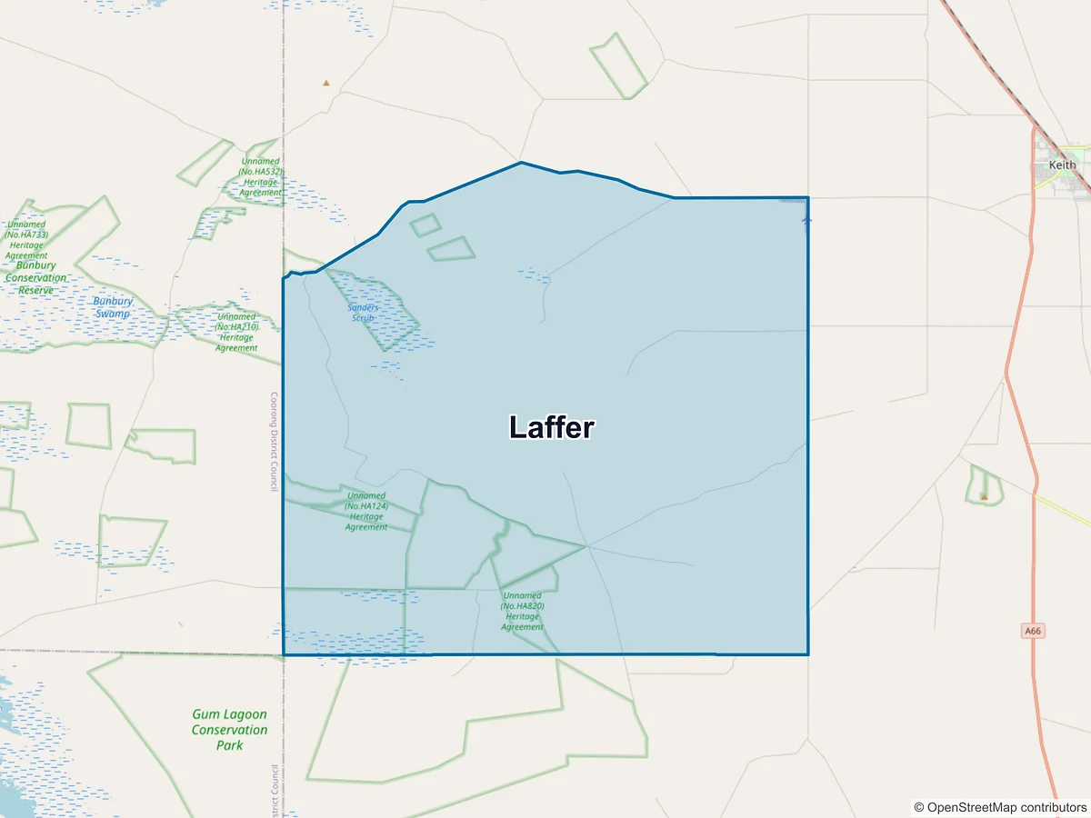 Map of Laffer, SA, Australia