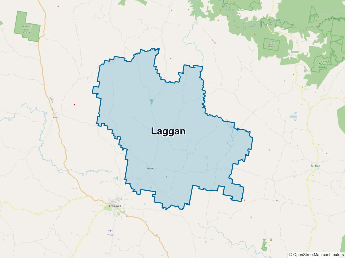 Map of Laggan, NSW, Australia