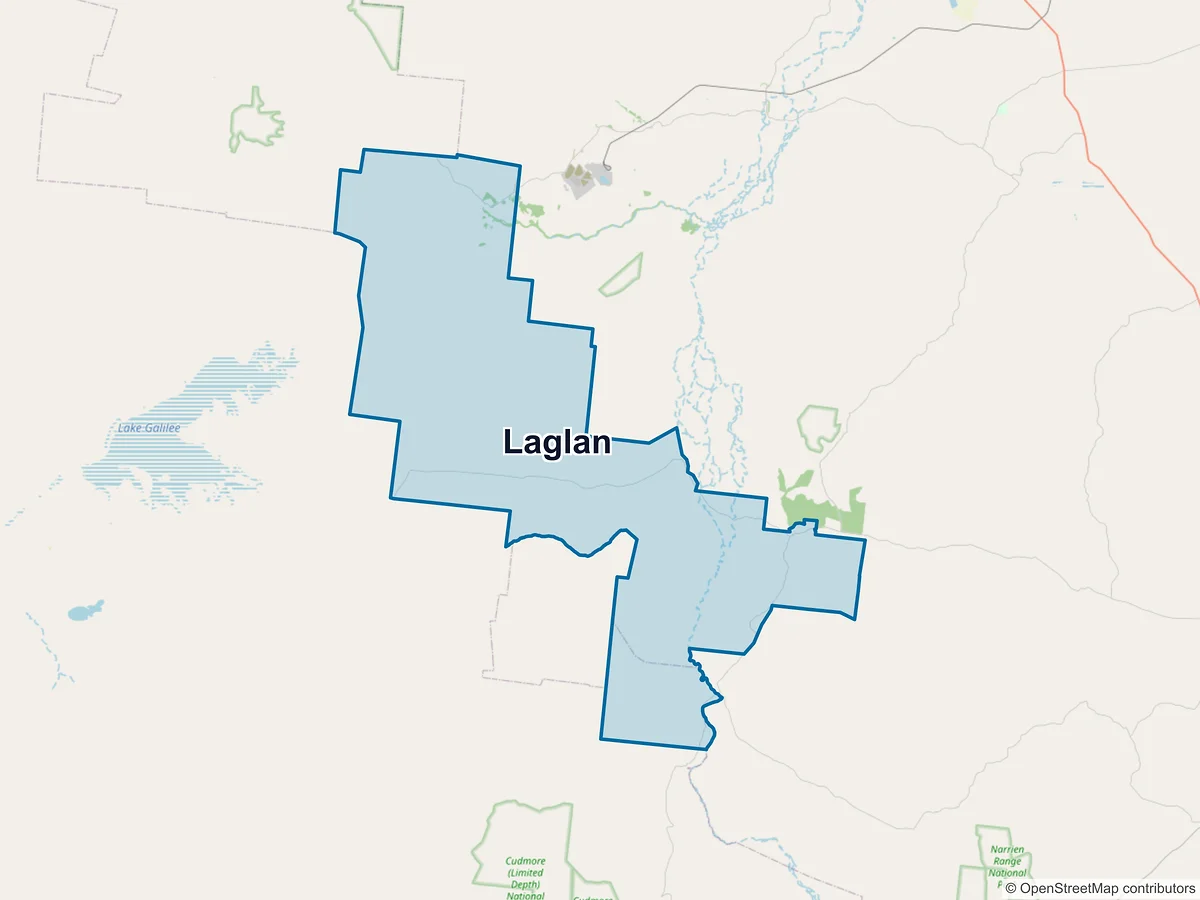 Map of Laglan, QLD, Australia
