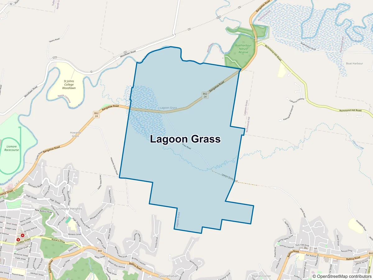 Map of Lagoon Grass, NSW, Australia