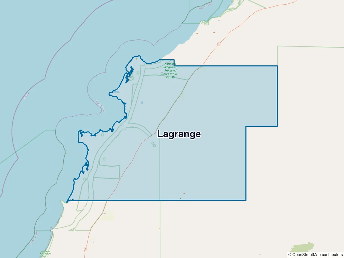 Map of Lagrange, WA, Australia
